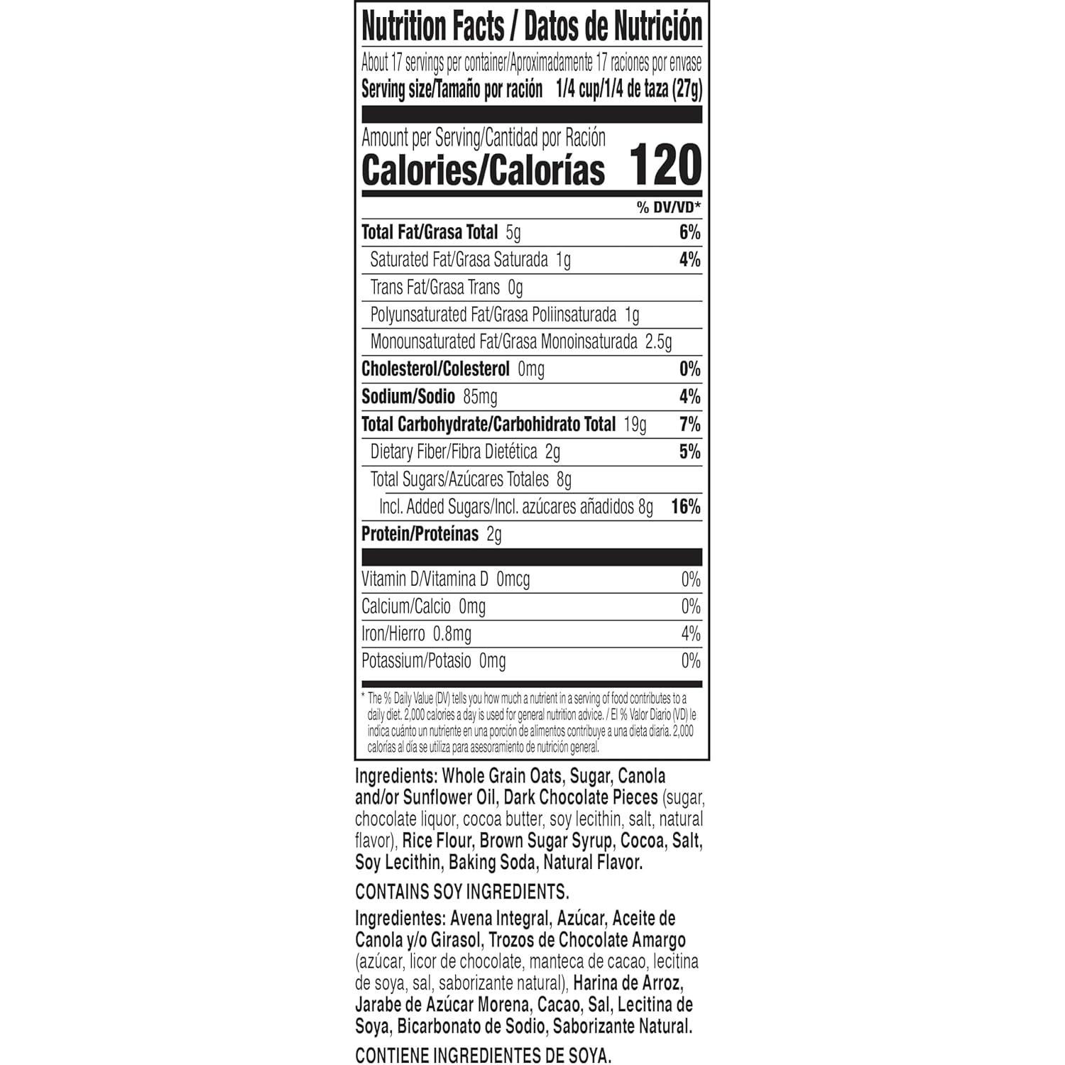 image:imageNature Valley Granola Oats and Dark Chocolate Crunchy Granola Loose Granola Made With Whole Grain Oats 16 OZ Resealable Bag