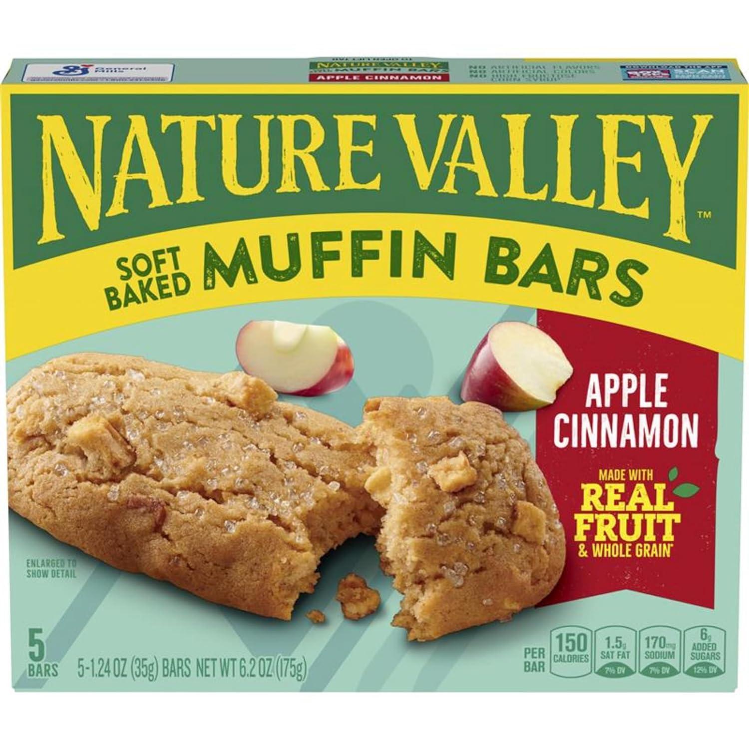 image:imageNature Valley SoftBaked Muffin Bars Blueberry Snack Bars 5 Bars 62 OZApple Cinnamon