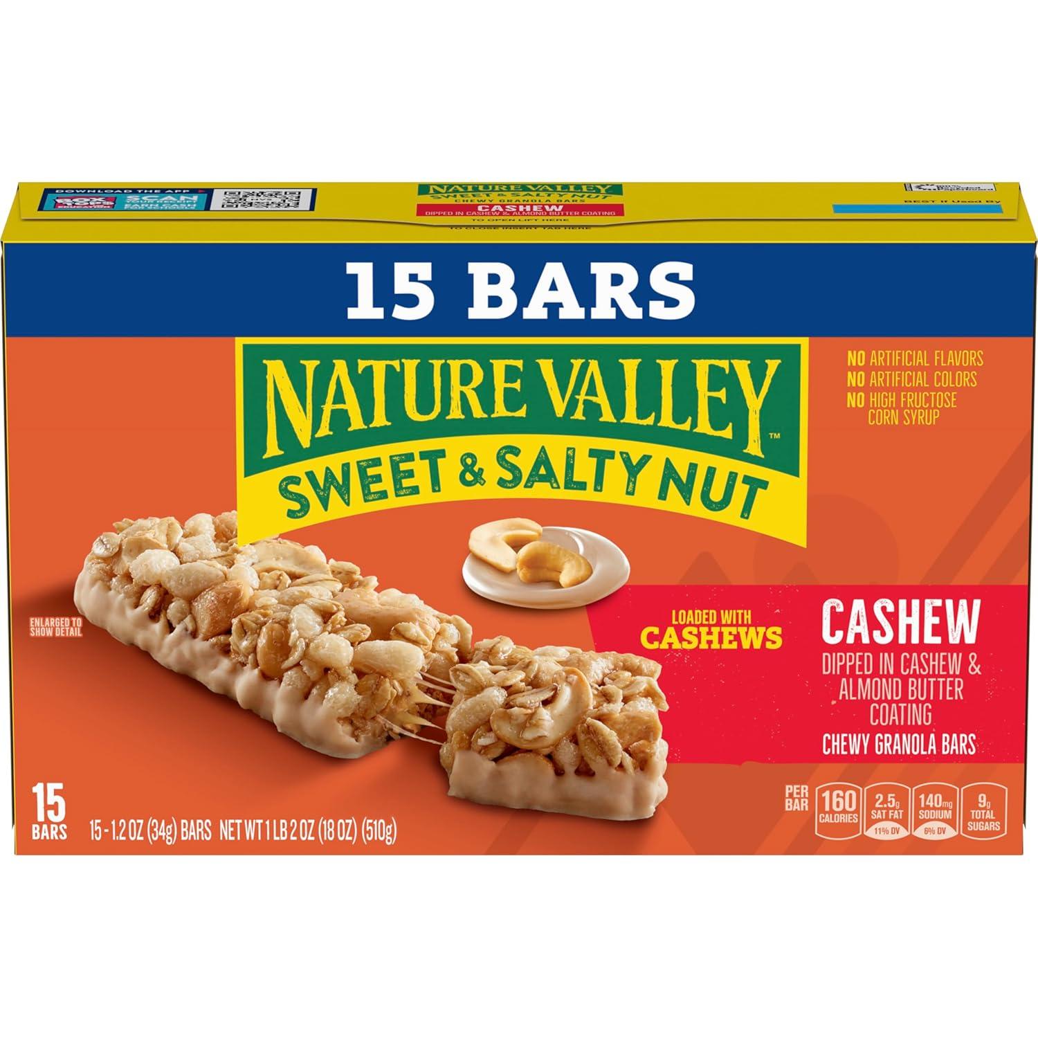 image:imageNature Valley Sweet and Salty Nut Granola Bars Cashew 15 Bars 18 oz