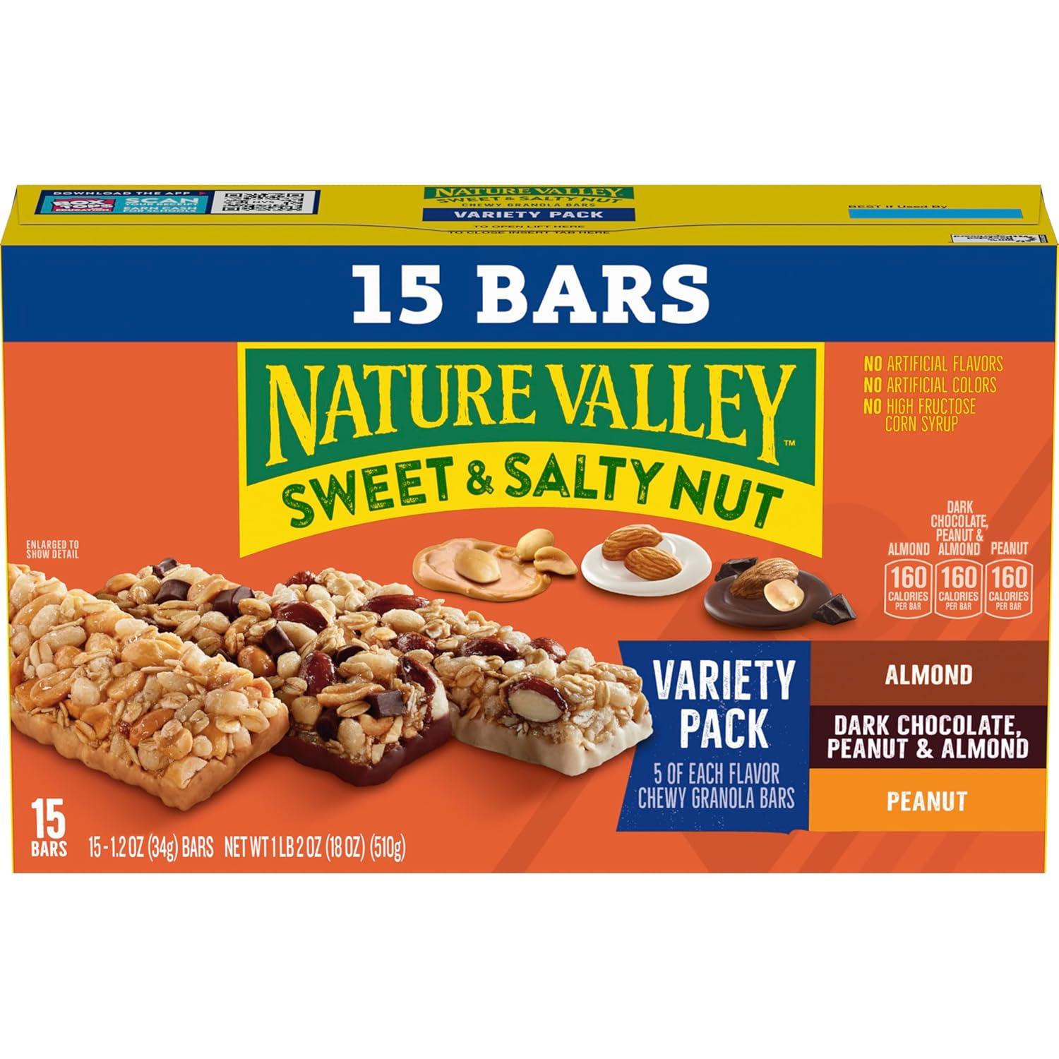 image:imageNature Valley Sweet and Salty Nut Granola Bars Variety Pack 15 Bars 18 ozVariety Pack