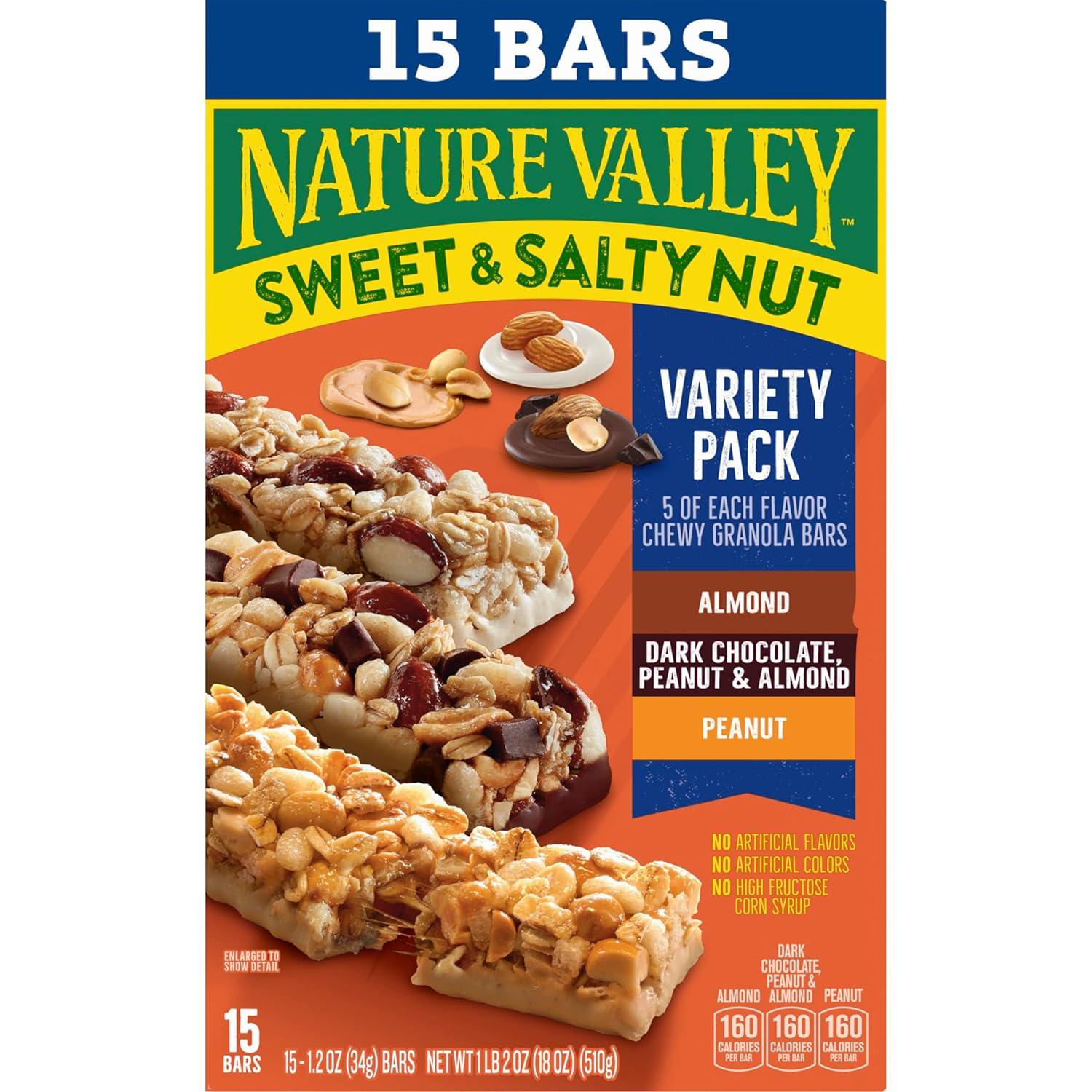 image:imageNature Valley Sweet and Salty Nut Granola Bars Variety Pack 15 Bars 18 ozVariety Pack