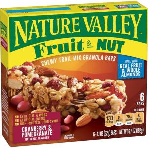 image:imageNature Valley Chewy Fruit amp Nut Granola Bars Cranberry Pomegranate 6 Bars 67 OZ Pack of 6Cranberry Pomegranate