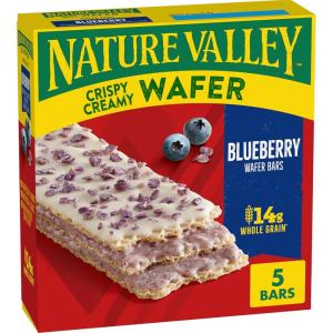 image:imageNature Valley Crispy Creamy Wafer Bars Peanut Butter 4g Protein 5 Bars 65 oz Pack of 6Blueberry