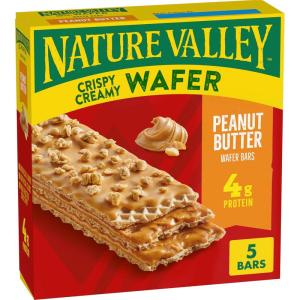 image:imageNature Valley Crispy Creamy Wafer Bars Peanut Butter 4g Protein 5 Bars 65 oz Pack of 6Peanut Butter