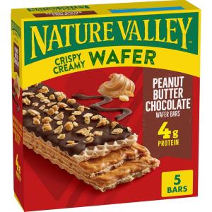 image:imageNature Valley Crispy Creamy Wafer Bars Peanut Butter 4g Protein 5 Bars 65 oz Pack of 6Peanut Butter Chocolate