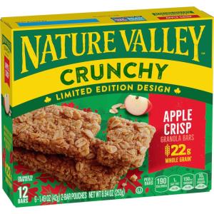 image:imageNature Valley Crunchy Granola Bars Peanut Butter Dark Chocolate 12 Bars 894 OZ Pack of 12Apple Crisp
