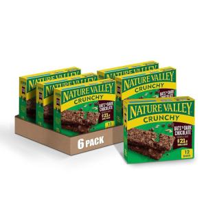image:imageNature Valley Crunchy Granola Bars Pecan Crunch 149 oz 6 ct 12 bars Pack of 12Oats n Dark Chocolate