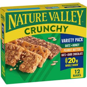 image:imageNature Valley Crunchy Granola Bars Value Pack 60 Bars 447 OZ Count 30 PouchesOats  Honey  Peanut Butter  Oats  Dark Chocolate