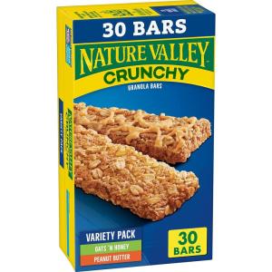 image:imageNature Valley Crunchy Granola Bars Variety Pack 30 Bars 2235 OZ 15 PouchesOats  Honey  Peanut Butter