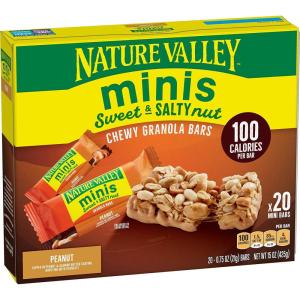 image:imageNature Valley Mini Granola Bars Sweet and Salty Nut Dark Chocolate Peanut Almond 10 Bars 75 OZ Pack of 6Peanut