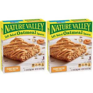 image:imageNature Valley SoftBaked Oatmeal Squares Peanut Butter Breakfast Snacks 6 ct 744 OZ6 Count Pack of 2